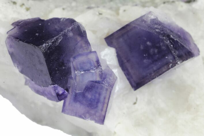 Cubic Purple-Blue Fluorite with Phantoms - Yaogangxian Mine #161562